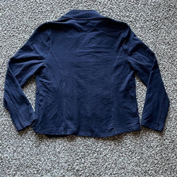 Tommy Hilfiger Jacket Womens Large Navy Blue Open Front Military Brass Buttons - Picture 5 of 8